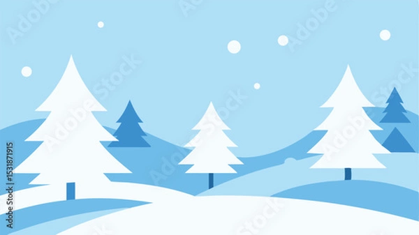 Obraz winter landscape with trees and snow