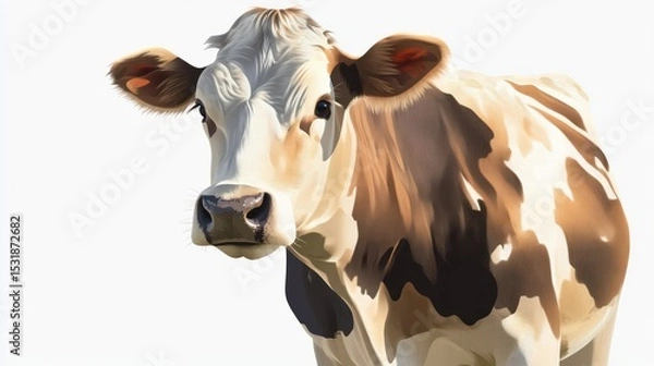 Obraz Close-up of a cow, cream and brown colors