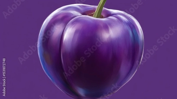 Obraz Close-up of a vibrant purple plum