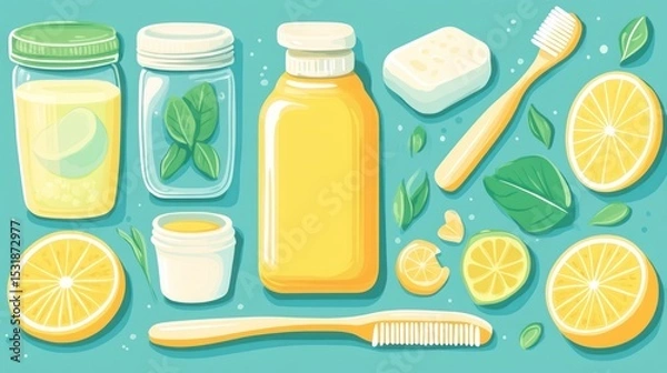 Obraz Colorful assortment of natural, eco-friendly hygiene products