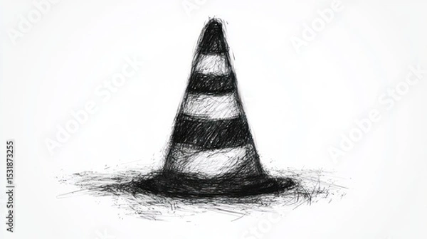 Obraz Hand-drawn traffic cone