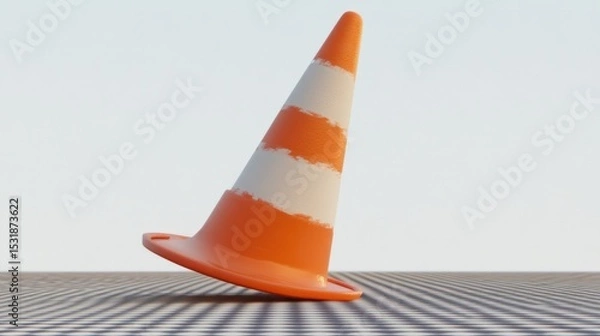 Obraz Orange traffic cone spinning