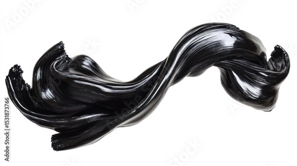 Obraz Black, flowing, abstract, material, curves
