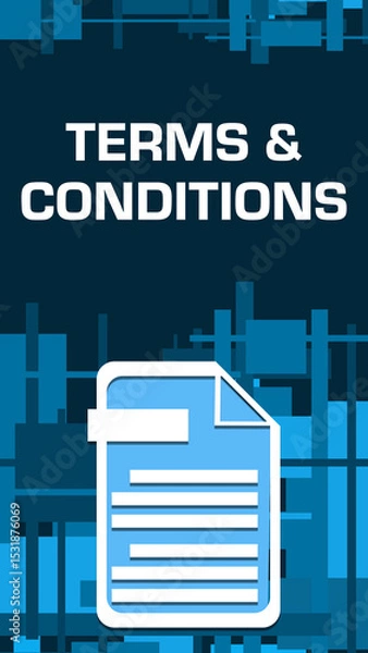Obraz Terms And Conditions Blue Vertical Squares Texture Bottom File Symbol Text 