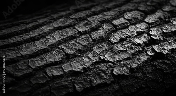 Fototapeta A close up of a tree trunk with a black and white filter