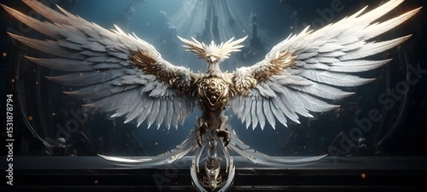 Fototapeta Galaxy Version of white garuda world, ai genrative