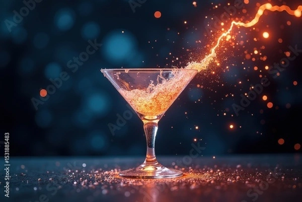 Obraz Dynamic cocktail splash bar setting drink photography nightlife atmosphere close-up view creative mixology concept