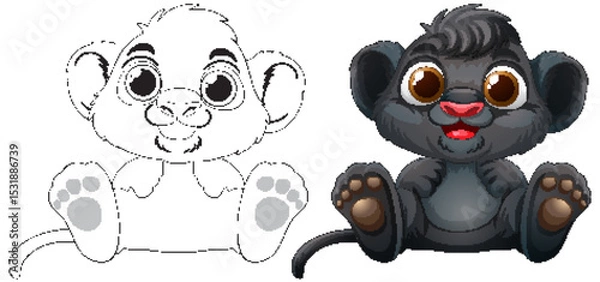 Obraz Adorable Baby Animals in Vector Art
