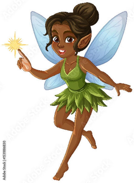 Obraz Charming Fairy with Sparkling Magic Wand