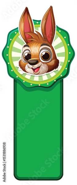 Obraz Cheerful Rabbit Bookmark Design
