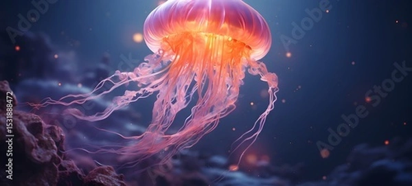 Fototapeta Galaxy Version of jellyfish world, ai generative