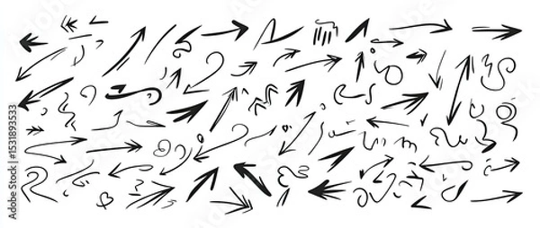 Obraz Collection of various hand-drawn arrows