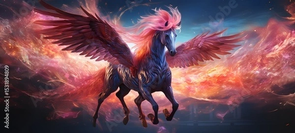Obraz Galaxy Version of pegasus world, ai generative