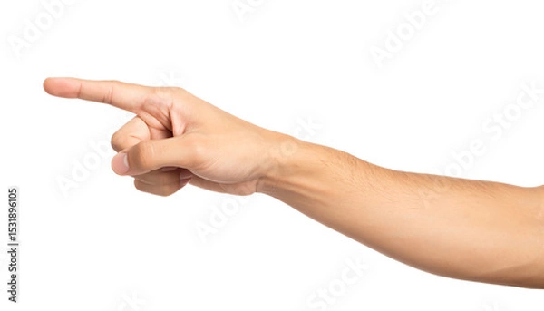 Obraz A hand pointing outwards demonstrating direction.