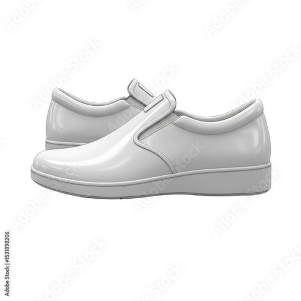 Fototapeta Gray Slip-On Sneakers with Cushioned Design on White Background