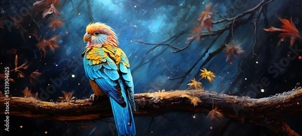 Fototapeta Galaxy Version of parakeet world, ai generative