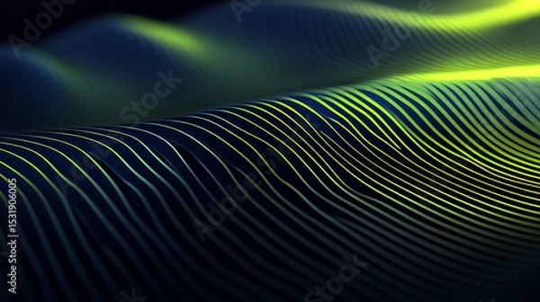 Fototapeta green ripple effect blending vibrant neon