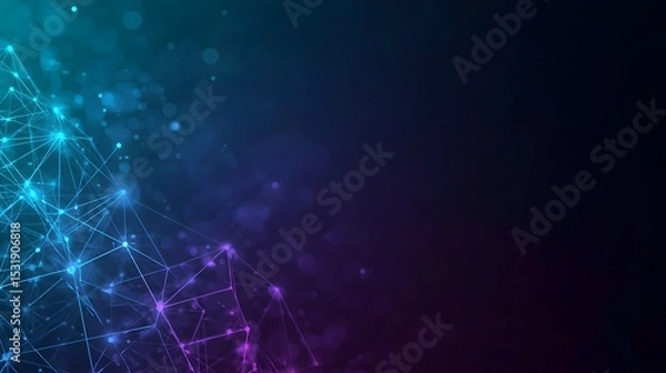 Fototapeta Futuristic abstract background with glowing waves and soft particles, perfect for UI design, meditation apps, tech keynote slides, sci-fi YouTube covers, and modern digital wallpapers"

