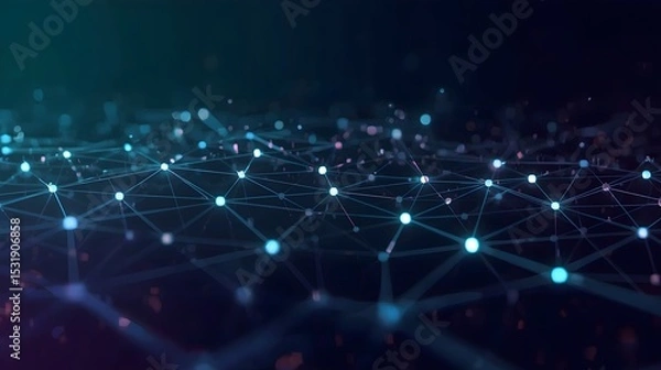 Fototapeta Futuristic abstract background with glowing waves and soft particles, perfect for UI design, meditation apps, tech keynote slides, sci-fi YouTube covers, and modern digital wallpapers"


