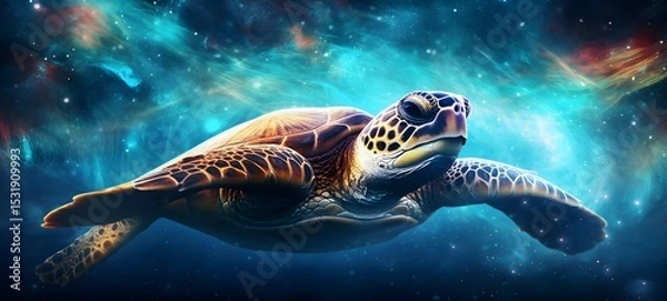 Fototapeta Galaxy Version of turtle world, ai generative