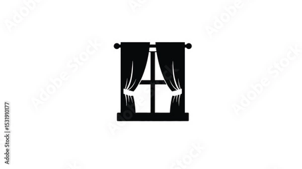 Fototapeta Elegant Window with Drapes: A Classic Design Icon