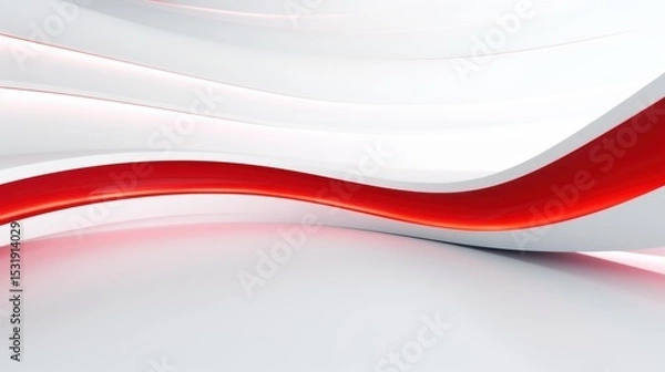 Obraz Abstract flowing white background with glowing vibrant resembling waves  futuristic architecture space creating a serene and modern aesthetic