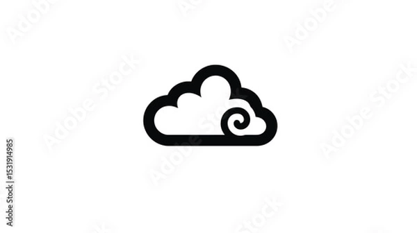 Fototapeta Cloud Icon: Weather Symbol, Minimalist Design, Vector Graphic
