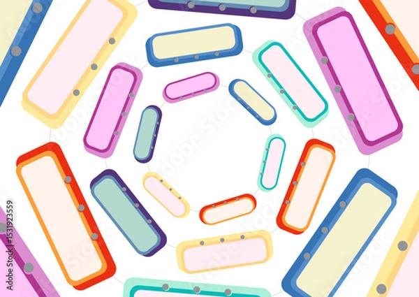 Fototapeta Colorful Digital Art Pattern A visually stimulating digitally crafted pattern composed of multicolored rectangular shapes, showcasing an abstract and artistic design. 