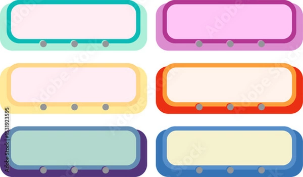 Obraz Color-Coded Labels for Information A vibrant set of color-coded labels, ideal for organizing information, adding visual appeal to projects, and conveying information in a visually pleasing way.