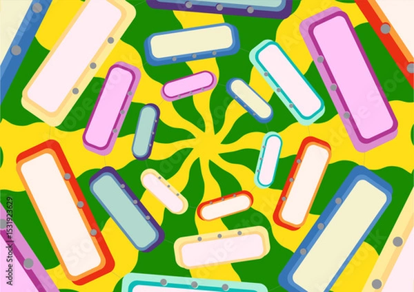 Fototapeta Abstract Color Burst An artistic array of colorful geometric shapes in a vibrant pattern, celebrating the explosion of imagination and a feast for the eyes.