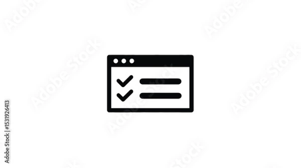 Fototapeta Essential Checklist Icon:  Website UI Element for Project Management & Task Completion