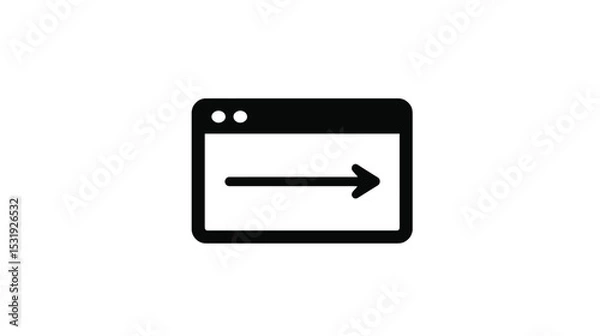Obraz Website Navigation Icon: Simple Arrow in Browser Window