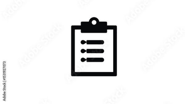 Fototapeta Checklist Icon: Task List, To Do, Clipboard, Agenda, Checklist Symbol, Simple Design, Vector Graphic, Business Icon, Note Pad