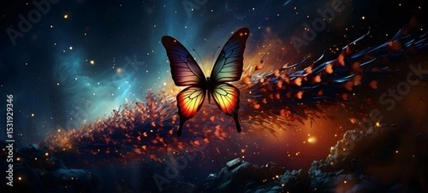 Fototapeta Galaxy Version of butterfly world, ai generative