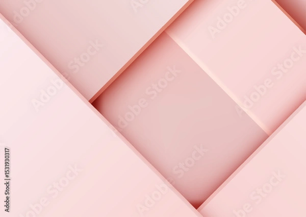 Fototapeta modern pink geometric abstract background, minimal design with layered shapes, soft gradient texture for branding and web