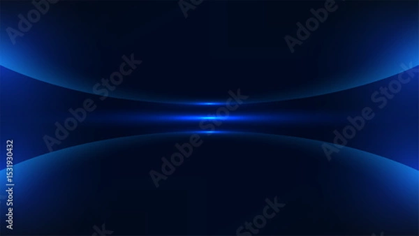Fototapeta abstract dark blue futuristic technology background with glowing curves and luminous light modern sci fi concept