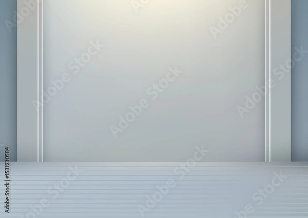 Fototapeta minimalist empty room light grey smooth wall modern clean space simple interior design neutral background