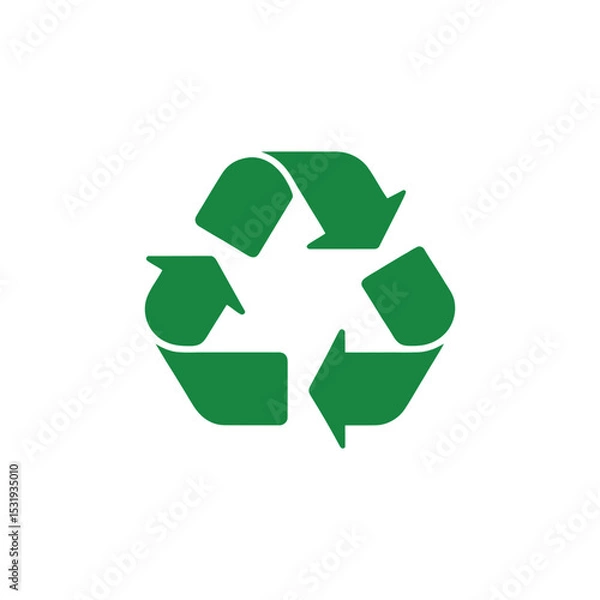Obraz Green Recycling Symbol on White Background Environmental Conservation and Sustainability Element