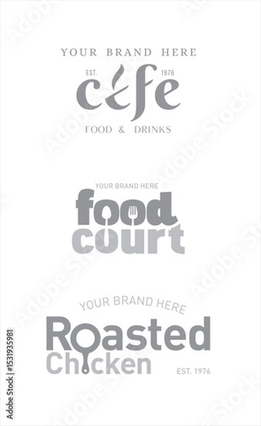 Fototapeta Ready vector logotypes for restaurants, cafe and foodcourts