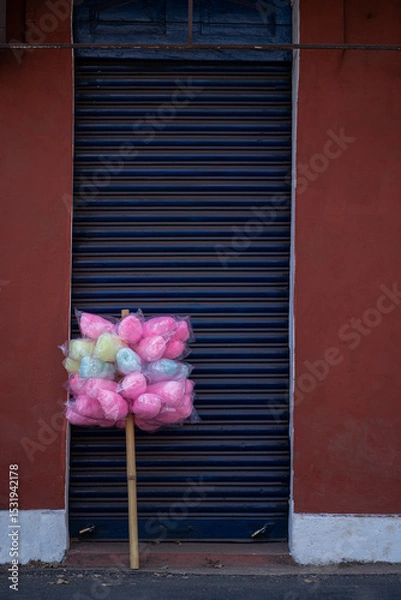 Obraz Cotton candy and closed store