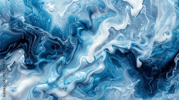 Fototapeta Artistic ink-in-water effect creating dreamy swirls and soft gradients.