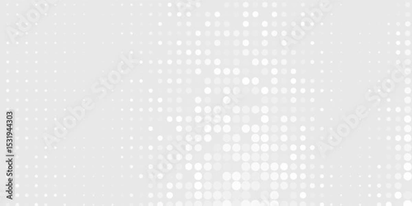 Fototapeta Design dot white gray wave light technology texture background. Abstract big data digital abstract modern art illustration