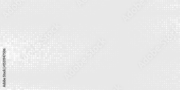 Fototapeta Design dot white gray wave light technology texture background. Abstract big data digital abstract