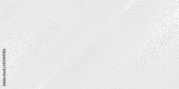 Fototapeta Simple dot white gray wave light technology texture background. Abstract big data digital modern abstract art design