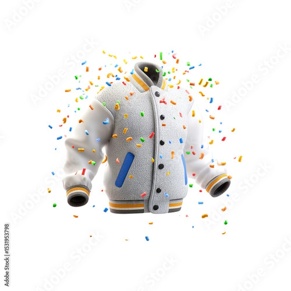 Fototapeta Celebratory Varsity Jacket with Confetti Explosion