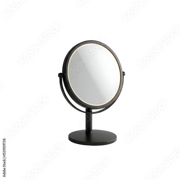 Obraz Round Vanity Mirror: Black Desktop Reflection