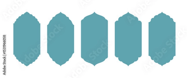 Fototapeta Vector set of decorative frames for Muslim and Hindu celebrations. Perfect for Eid, Ramadan, Diwali, and festive invitations.