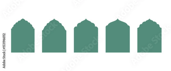 Fototapeta Vector set of decorative frames for Muslim and Hindu celebrations. Perfect for Eid, Ramadan, Diwali, and festive invitations.