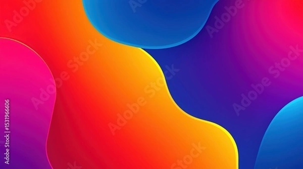 Fototapeta Colorful Gradient Vector Background with Blue, Orange, Red, Purple, Yellow Shapes, Flat Design for Web, Social Media and Print