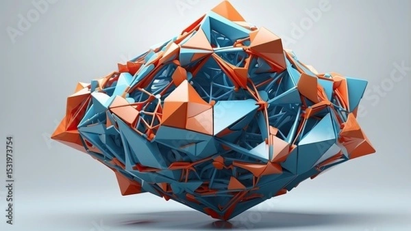 Fototapeta Minimal 3D Structure of Linked Spheres